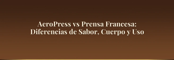 AeroPress vs Prensa Francesa: Diferencias de Sabor, Cuerpo y Uso