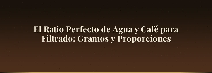 El Ratio Perfecto de Agua y Café para Filtrado: Gramos y Proporciones