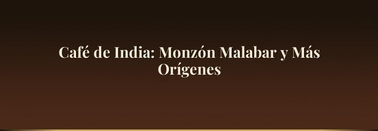 Café de India: Monzón Malabar y Más Orígenes