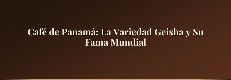 Café de Panamá: La Variedad Geisha y Su Fama Mundial