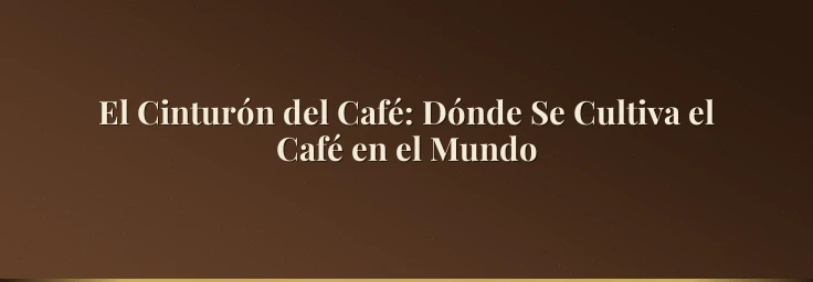 El Cinturón del Café: Dónde Se Cultiva el Café en el Mundo