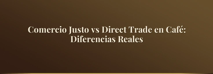 Comercio Justo vs Direct Trade en Café: Diferencias Reales