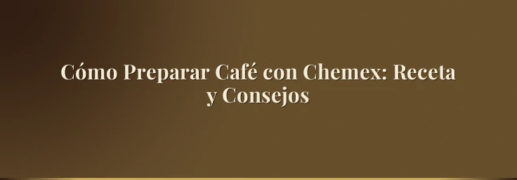 Cómo Preparar Café con Chemex: Receta y Consejos