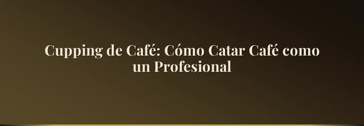 Cupping de Café: Cómo Catar Café como un Profesional