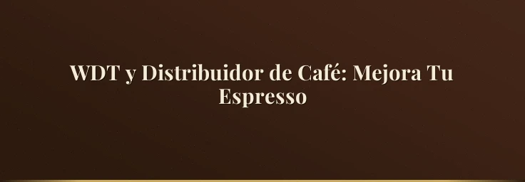 WDT y Distribuidor de Café: Mejora Tu Espresso