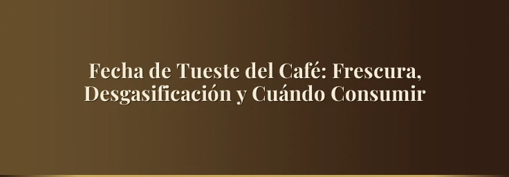 Fecha de Tueste del Café: Frescura, Desgasificación y Cuándo Consumir