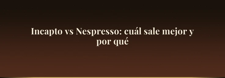 Incapto vs Nespresso: cuál sale mejor y por qué