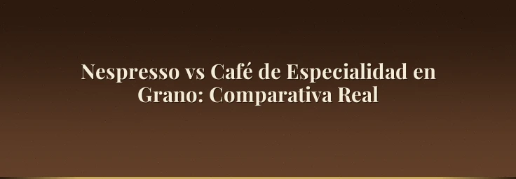 Nespresso vs Café de Especialidad en Grano: Comparativa Real