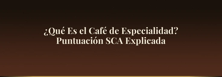 ¿Qué Es el Café de Especialidad? Puntuación SCA Explicada