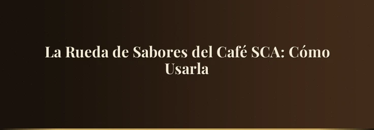 La Rueda de Sabores del Café SCA: Cómo Usarla