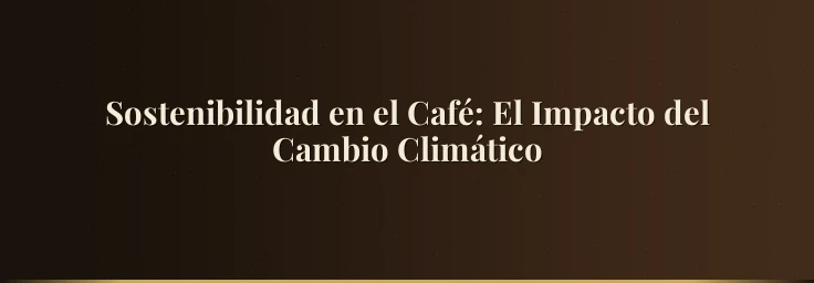 Sostenibilidad en el Café: El Impacto del Cambio Climático