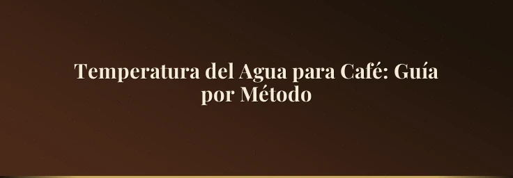 Temperatura del Agua para Café: Guía por Método
