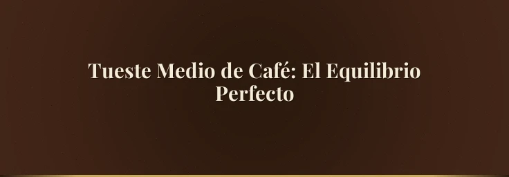 Tueste Medio de Café: El Equilibrio Perfecto