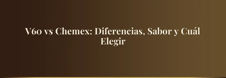 V60 vs Chemex: Diferencias, Sabor y Cuál Elegir